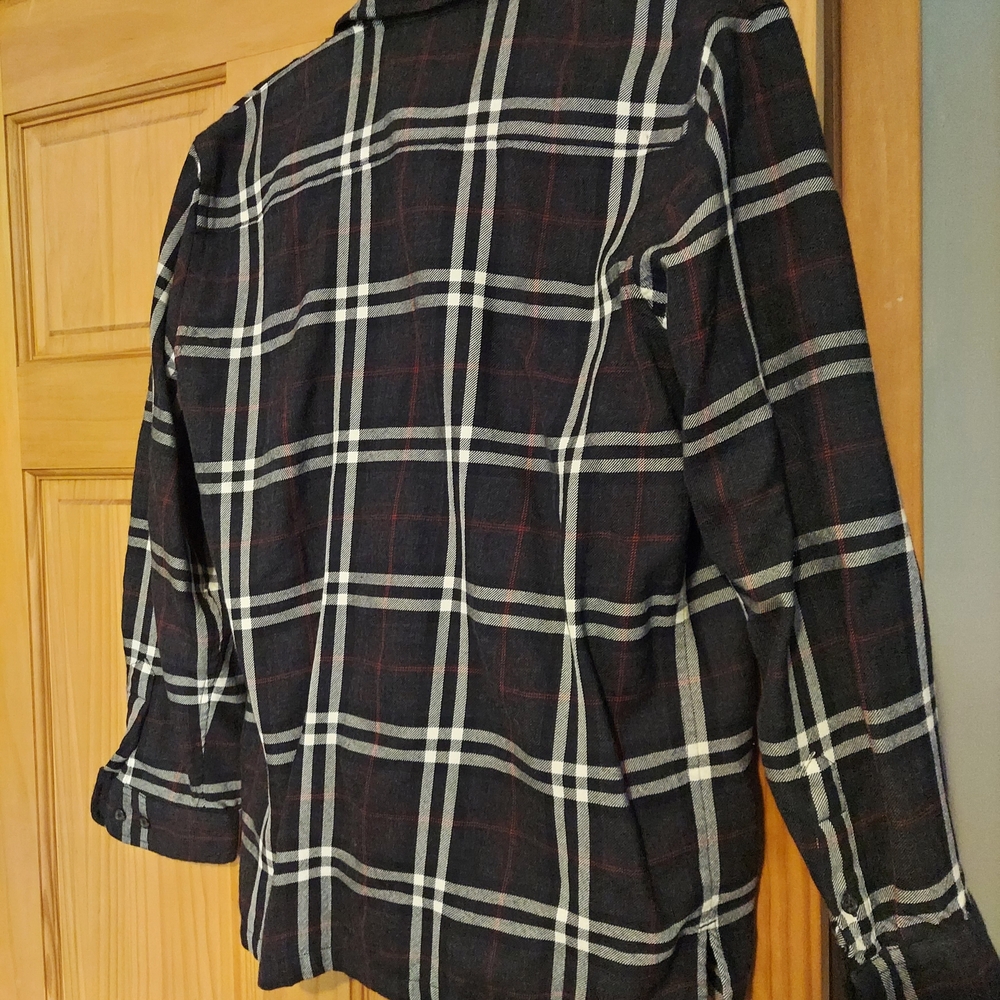 Lauren by Ralph Lauren Womens Black And Red Plaid Zip-Front Shirt Jacket Size S - Picture 10 of 11